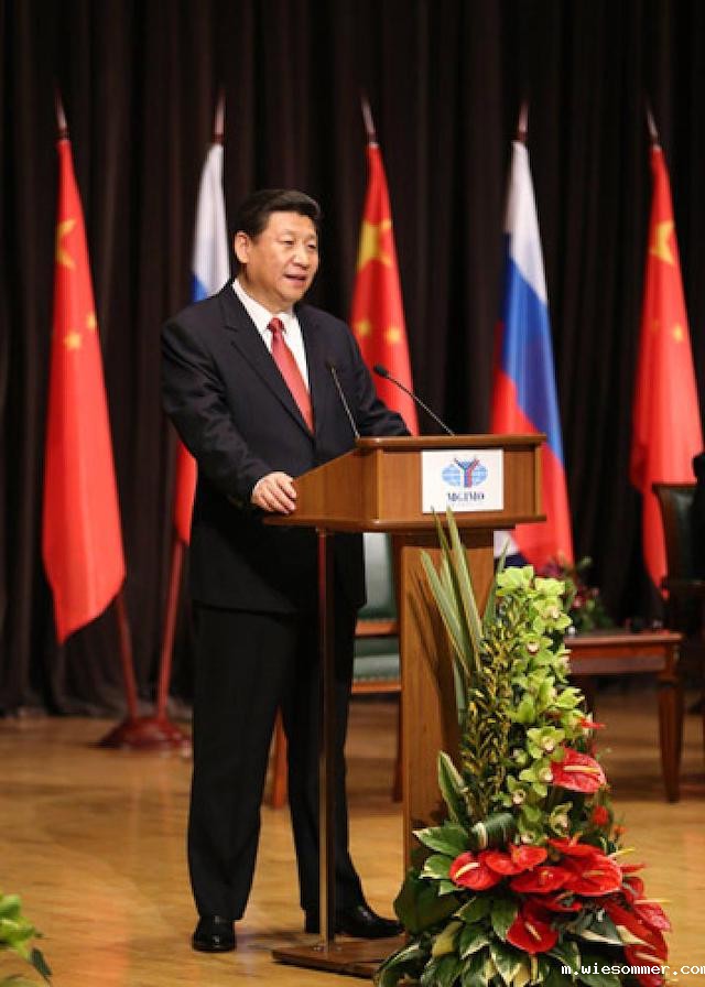 △2013年3月23日，国家主席习近平在莫斯科国际关系学院发表演讲